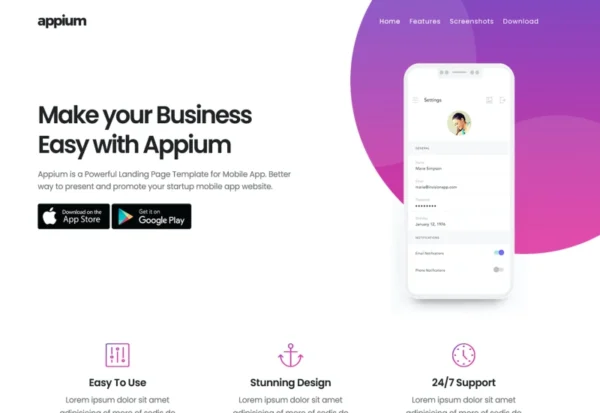 appium-app-landing-page-template-2