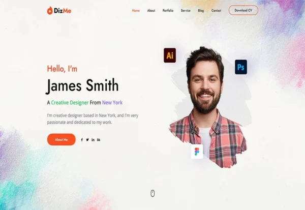 dizme-tailwind-css-personal-portfolio-template-2