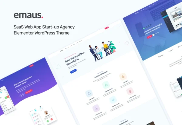 emaus-saas-app-startup-elementor-wordpress-theme