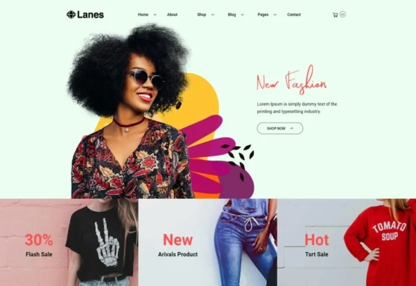 lanes-fashion-minimal-website-template