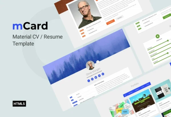 mcard-material-cv-resume-template