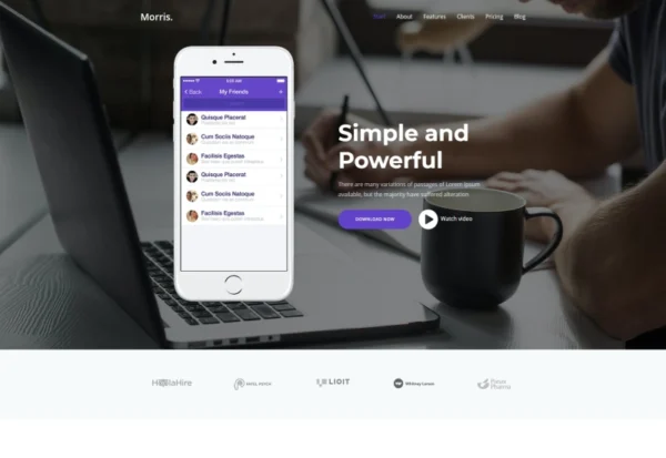 morris-wordpress-app-product-landing-page