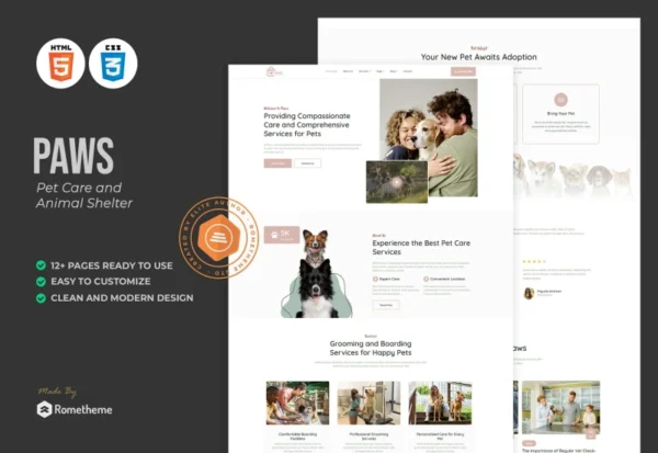 paws-pet-care-and-animal-shelter-html-template