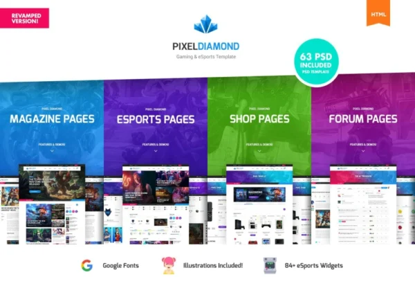 pixel-diamond-html-esports-and-magazine