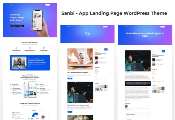 sanbi-app-landing-page-wordpress-theme