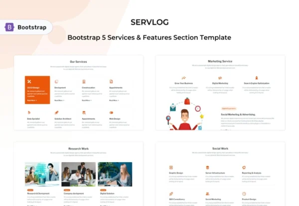 servlog-service-features-section-template