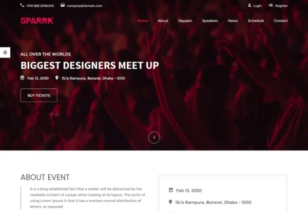 sparrk-event-bootstrap-template