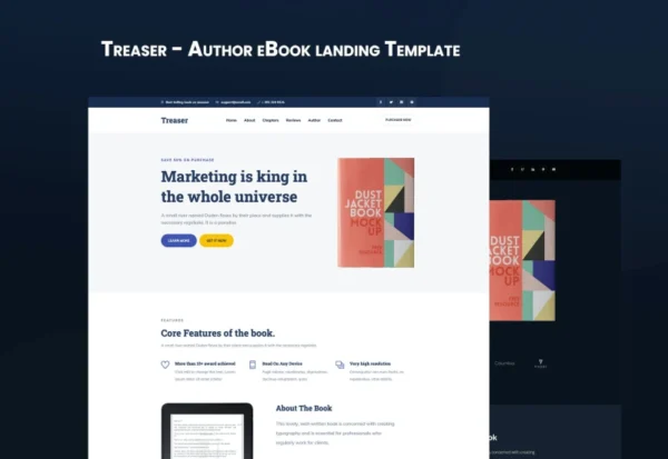 treaser-author-ebook-landing-template-rtl-2