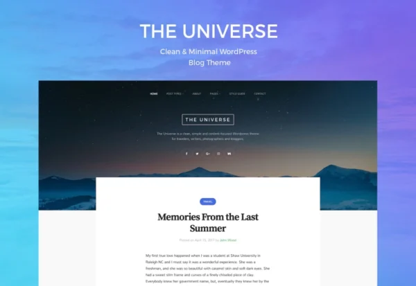 universe-clean-minimal-wordpress-blog-theme